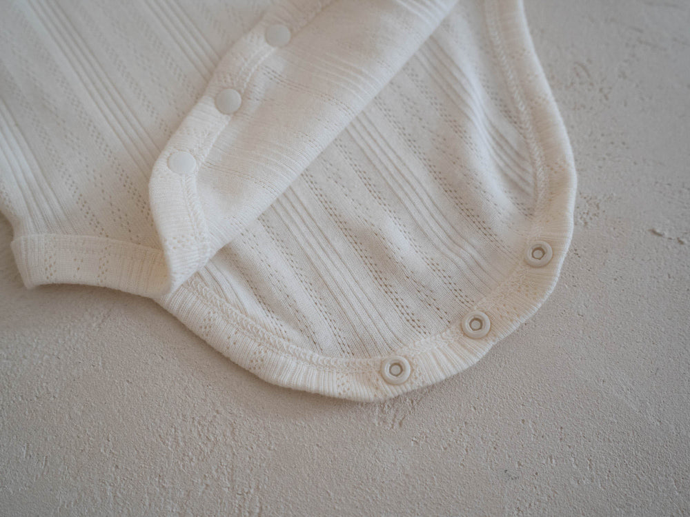 Pointelle Singlet Bodysuit | Bone