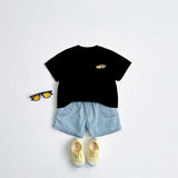 Cars Embroidery Cotton Tee | Black