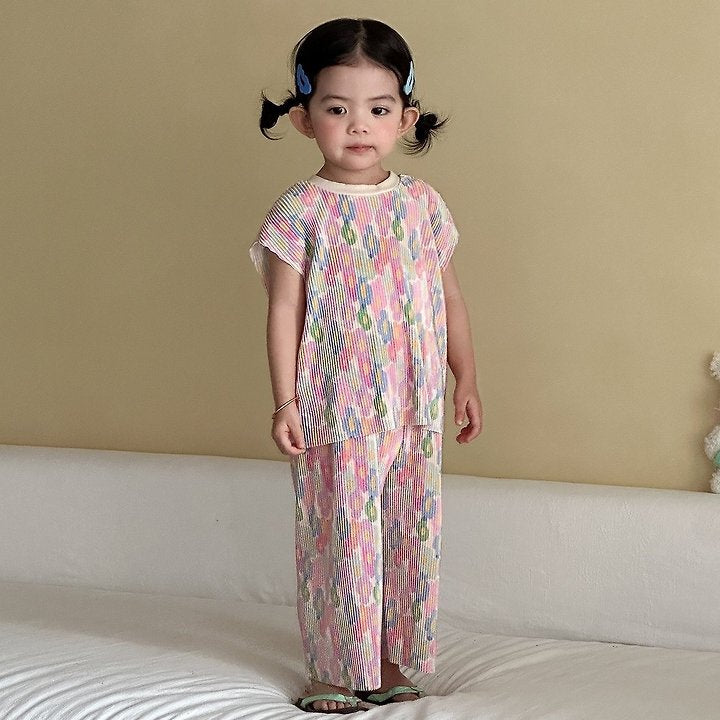 Kid's Pleats Floral Set