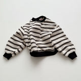 Striped Fleece Sweatshirt | Black