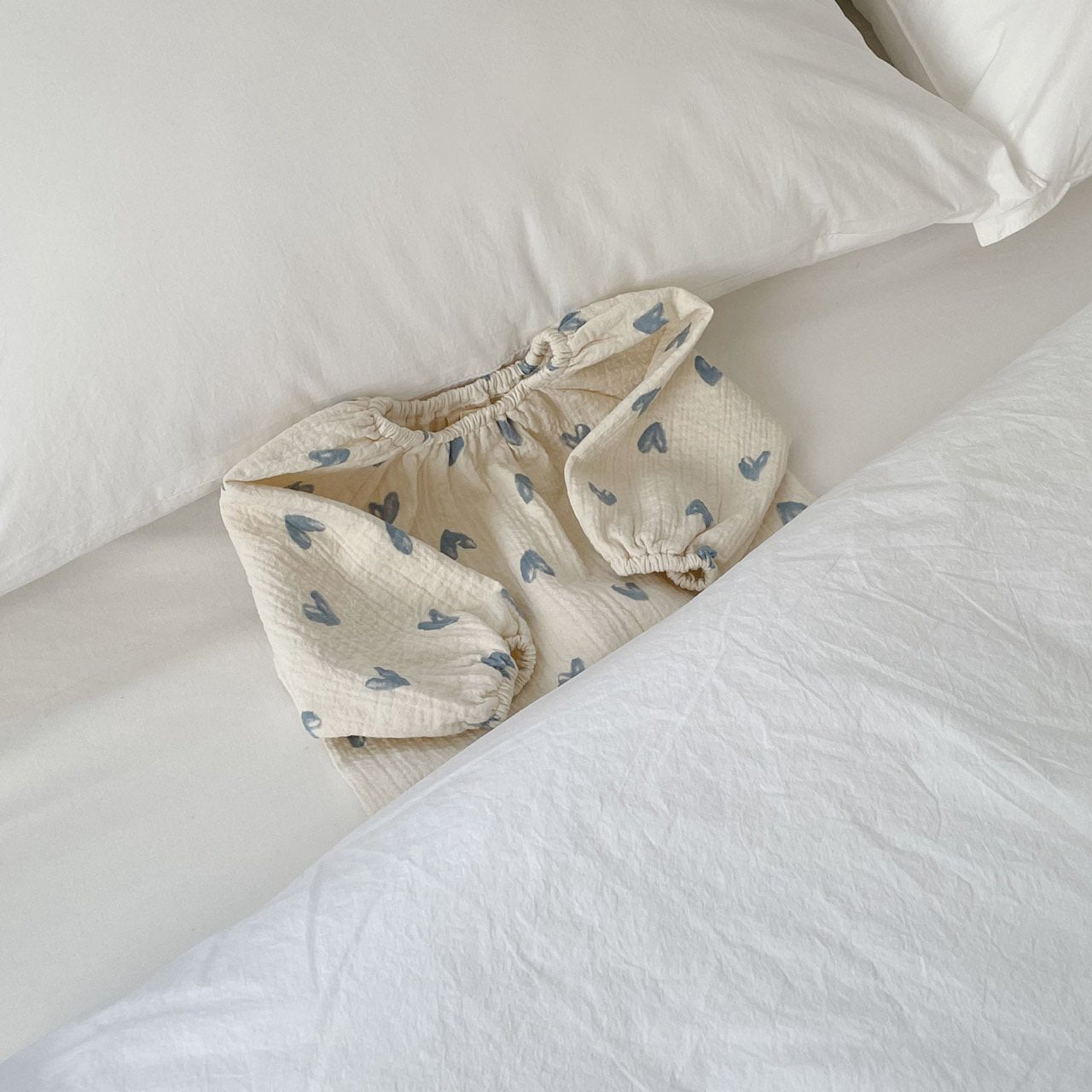 Heart Gauze Bloomer Set | Blue