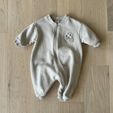 Circle Zip Romper | Grey