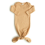 Ribbed Knotted Gown | Mustard
