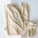 Floral Waffle Joggers - Cream