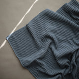 Knitted Ribbed Blanket | Dark Grey Melange
