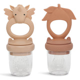 2 Pack Unicorn Fruit Feeder - Rose Sand/Brown Clay