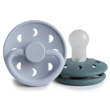 FRIGG Moon Silicone Pacifier - Powder Blue/Slate