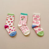 Socks Set of 3 - Pink Flower