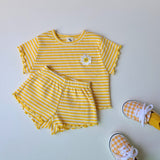 Striped Daisy Embroidery Set - Yellow
