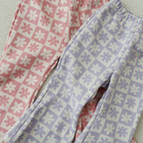Checkered Daisy Pants - Pink