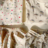 Lin Frill Skirt Set GOTS - Multi Hearts