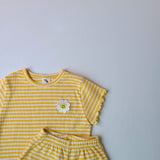 Striped Daisy Embroidery Set - Yellow