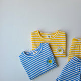 Striped Daisy Embroidery Set - Yellow
