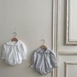 Baby Collared Romper - Ivory