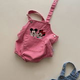 Mickey + Minnie Shortalls - Pink