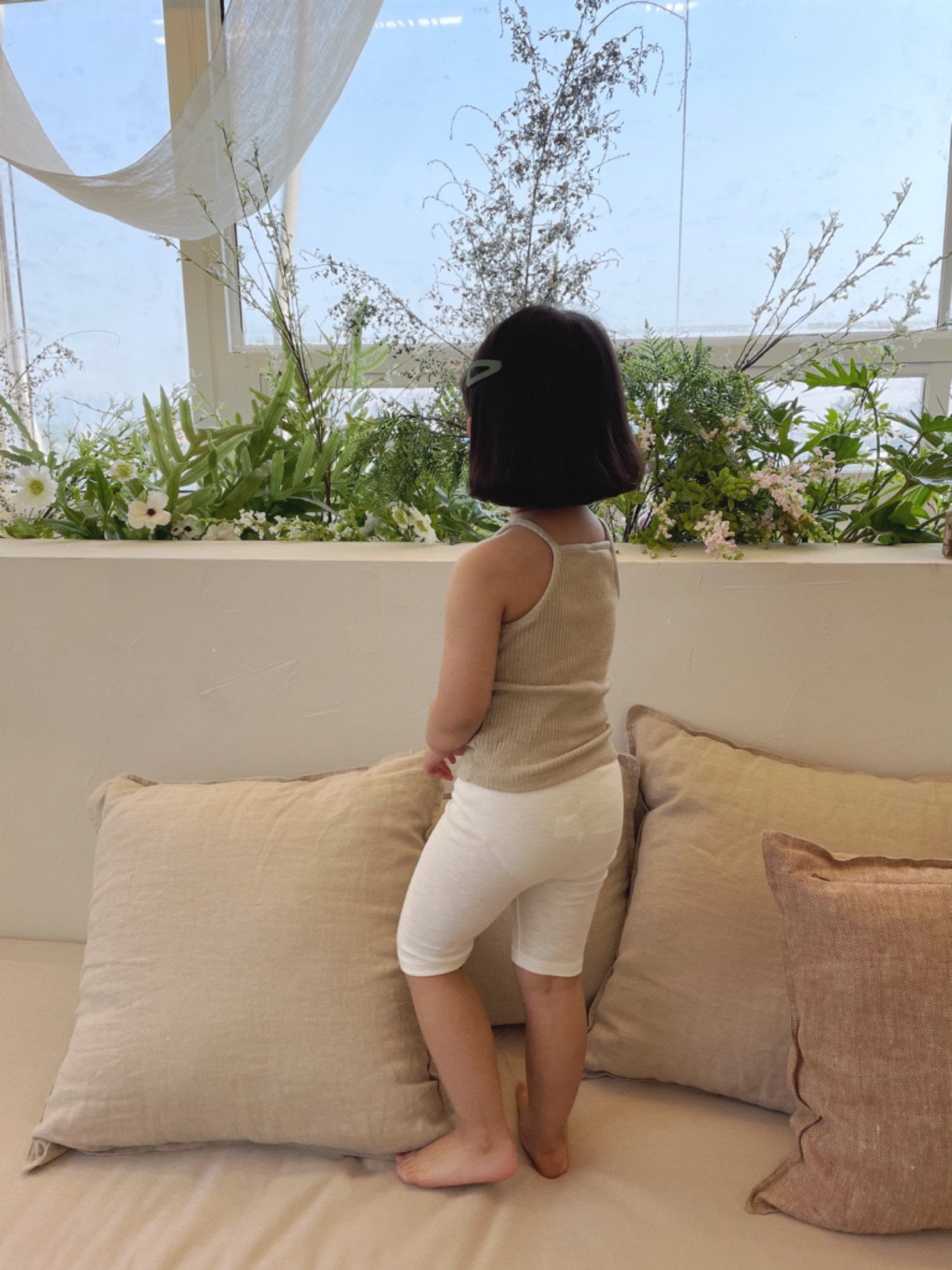 Ribbed Cami Top (Kid’s) - Cream