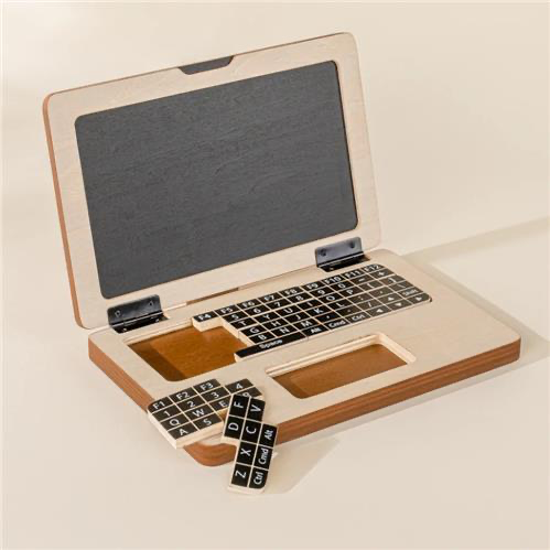 Wooden Toy Laptop – Junie Grey